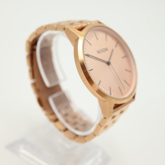 Nixon The Porter Rose Gold Tone 40mm Dress Watch 6" Bracelet with New Battery - Picture 8 of 12